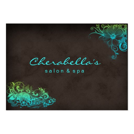 Blue Green Trendy Salon Spa Appointment Card Business Card Template (front side)
