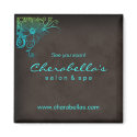 Blue Green Trendy Salon Spa Floral Fridge Magnet by BestCards Blue Green Trendy Salon Spa Floral Fridge Magnet