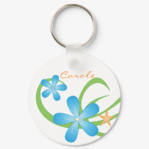 Blue Green Tropical keychains