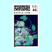 Blue & Green Wedding Cake stamps