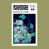 Blue & Green Wedding Cake postage
