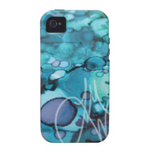 Blue Green with Drops iPhone 4/4S Case
