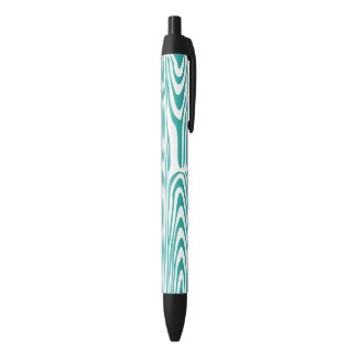 Blue-Green Wood Grain Black Ink Pen