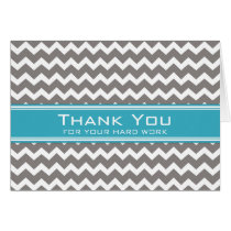 Blue Grey Chevron Employee Anniversary Card