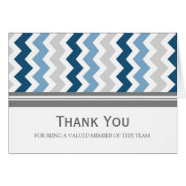 Blue Grey Chevron Employee Appreciation Card