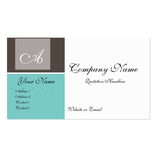Blue & Grey Chic Business Card (front side)