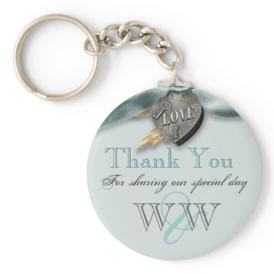 Blue grey country heart wedding key chain