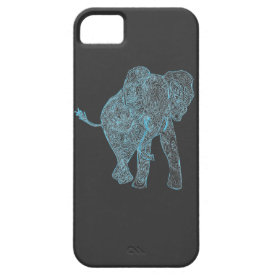 Blue/Grey Elephant iPhone 5 Case