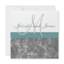 Blue Grey Wedding Invitation Monogram Names Floral invitation