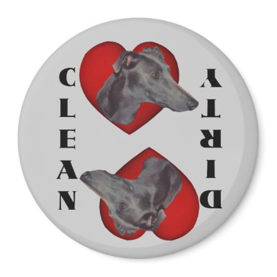 Blue Greyhound Heart Dog Dishwasher Magnet by SmilinEyesTreasures