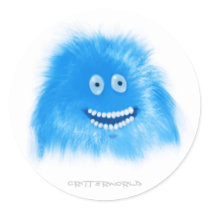 Blue Grinning Critter Sticker