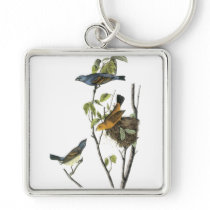 Blue Grosbeak John James Audubon Keychain