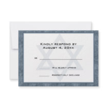 Blue Grunge Border, Star, Bar Mitzvah RSVP Invites