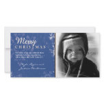 Blue Grunge Christmas Photo Card
