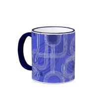 Blue Grunge Circles Mug
