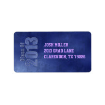 Blue Grunge Class of 2013 Graduation Address Label