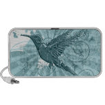 Blue Grunge Hummingbird Travelling Speakers