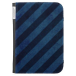 Blue Grunge Stripes Kindle Folio Case