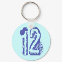 BLUE GRUNGE STYLE  NUMBER 12 keychains
