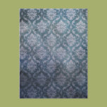 Blue Grungy Damask Post Cards