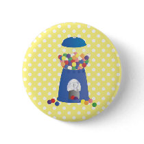 Blue Gumball Machine Pinback Button