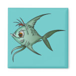 Blue Guppy Fish Fridge Magnet