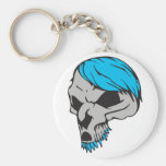 Blue Haired Skull Keychains