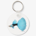 Blue Half Black Guppy keychains