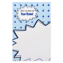 Blue Halftone Pop Art Stationery