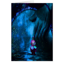 Blue Hand Indigo Drummer Greeting Card