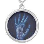 Blue Hand X-ray  necklace