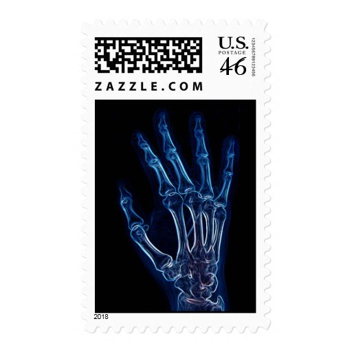 Blue Hand X-ray stamp