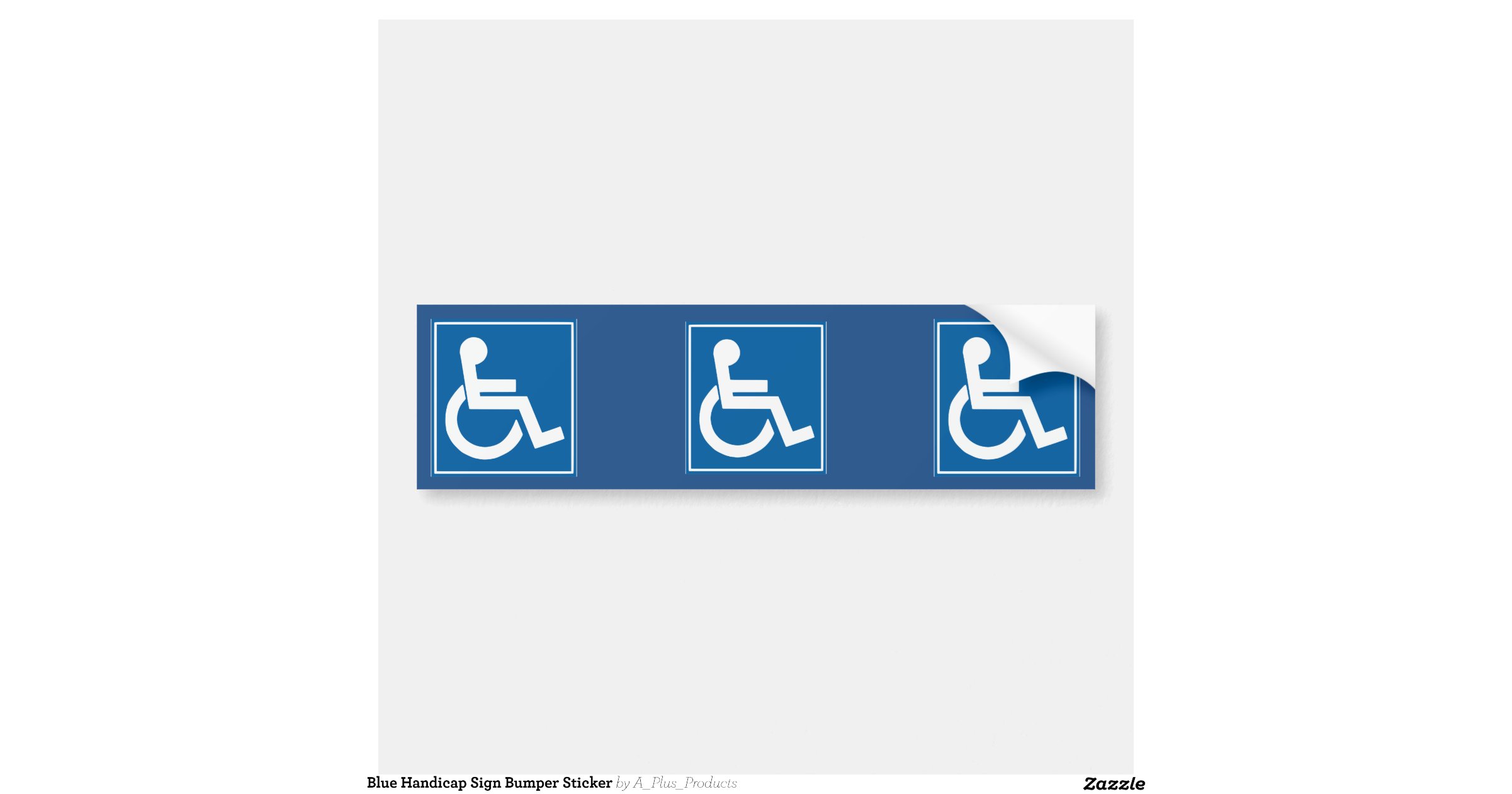 Blue Handicap Sign Bumper Sticker Car Bumper Sticker Zazzle