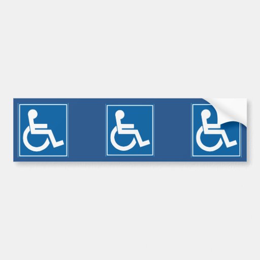 Blue Handicap Sign Bumper Sticker Zazzle