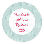 Blue  'Handmade by' Christmas stickers