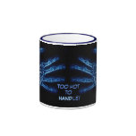 Blue Hands "Too Hot" X-ray mug