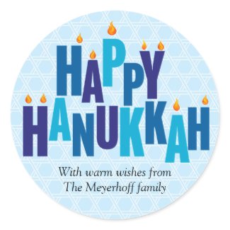 Blue Hanukkah Candle Lights Sticker