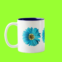 Blue Hanukkah Daisy mugs