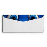 Blue Happy Cartoon Eyes on Fiberglass Toy Envelopes