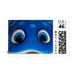 Blue Happy Cartoon Eyes on Fiberglass Toy Postage Stamps