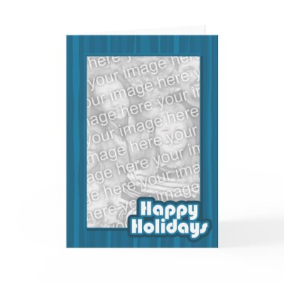 Blue Happy Holidays Template Greeting Card by christmascards