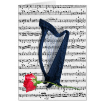 Blue harp and Roses Cards