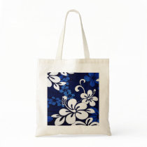Blue Hawaii Flowers Canvas Bag
