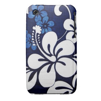 Blue Hawaii Flowers iPhone 3 Cover