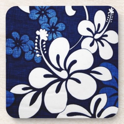 Blue Hawaii Flowers Coasters