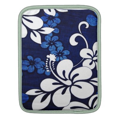 Blue Hawaii Flowers Sleeves For iPads
