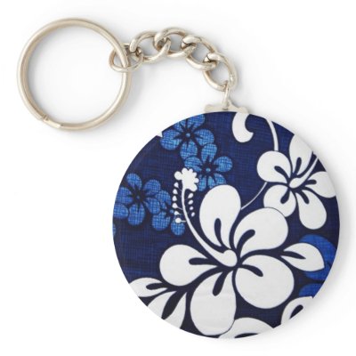 Blue Hawaii Flowers Key Chains