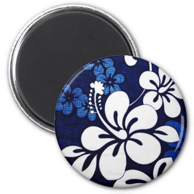 Blue Hawaii Flowers Magnet