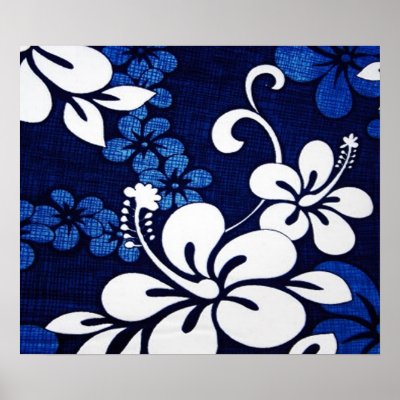 Blue Hawaii Flowers Print