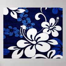Blue Hawaii Flowers Print